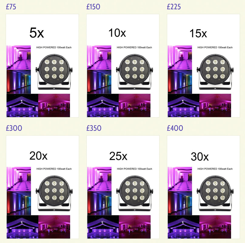 led uplighters hire london